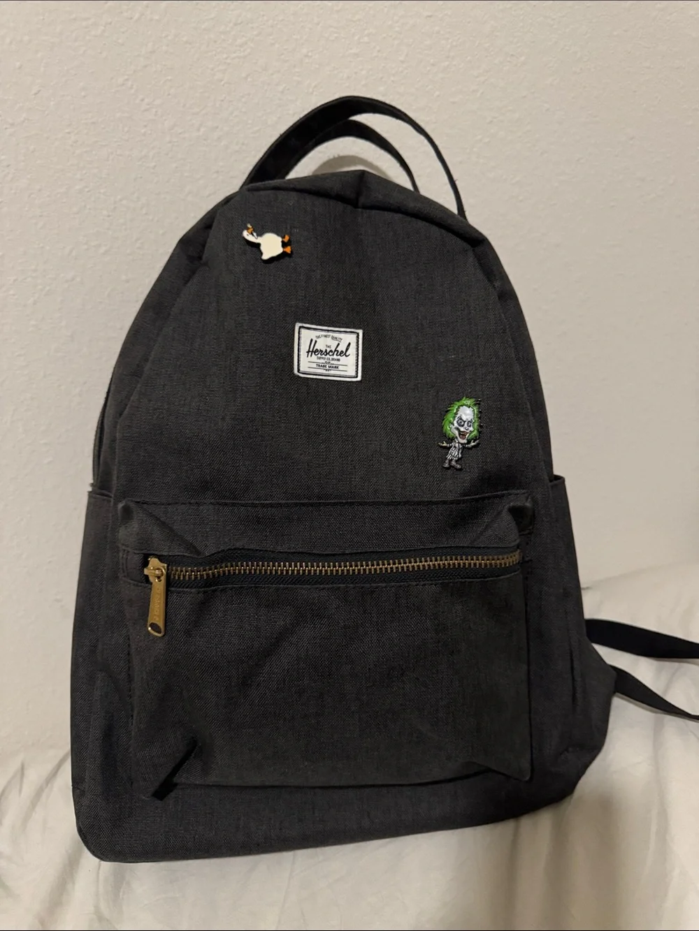 Herschel Supply Company Black Backpack with Gold Zipper